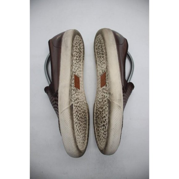 Frye Chambers Cut Gore Men's 9.5 Brown Slip On Perforated Loafers Leather - Picture 8 of 11